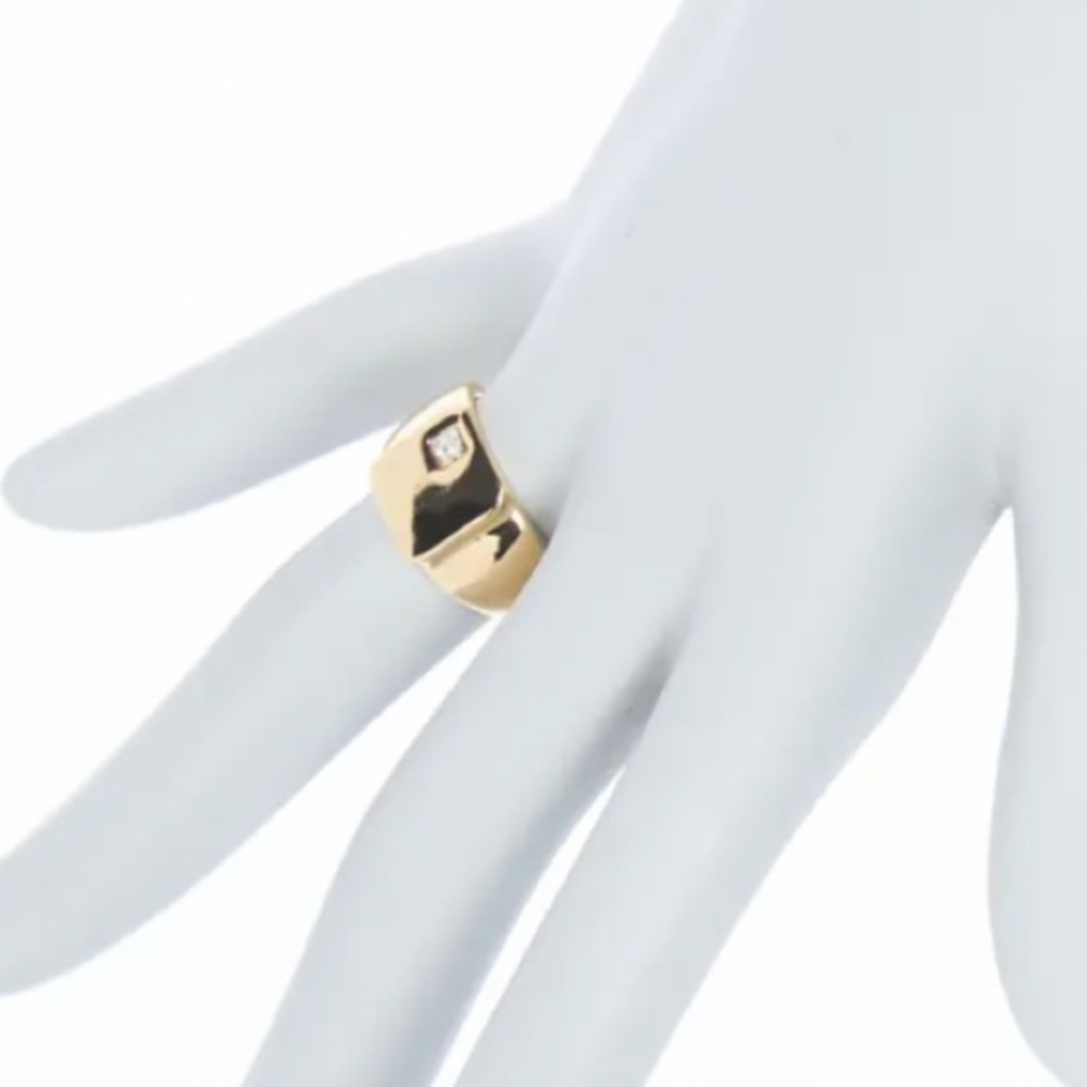 18K Gold Square Stone Embellished Ring - Picture 3 of 3
